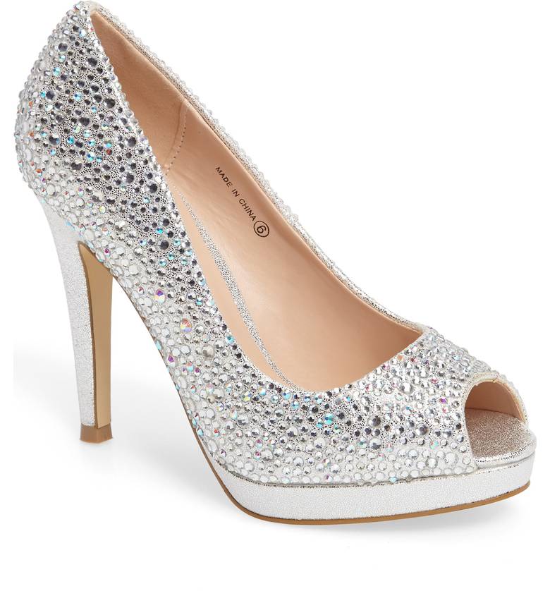 wide width silver wedding shoes