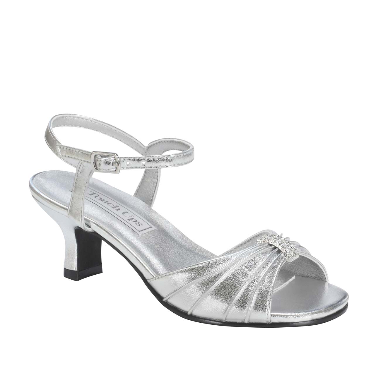 wide width silver shoes